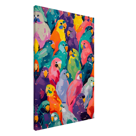 "Vibrant Flock" – A Burst of Color and Life | Wall art Print - 60x90 cm / 24x36″ - Canvas - 
