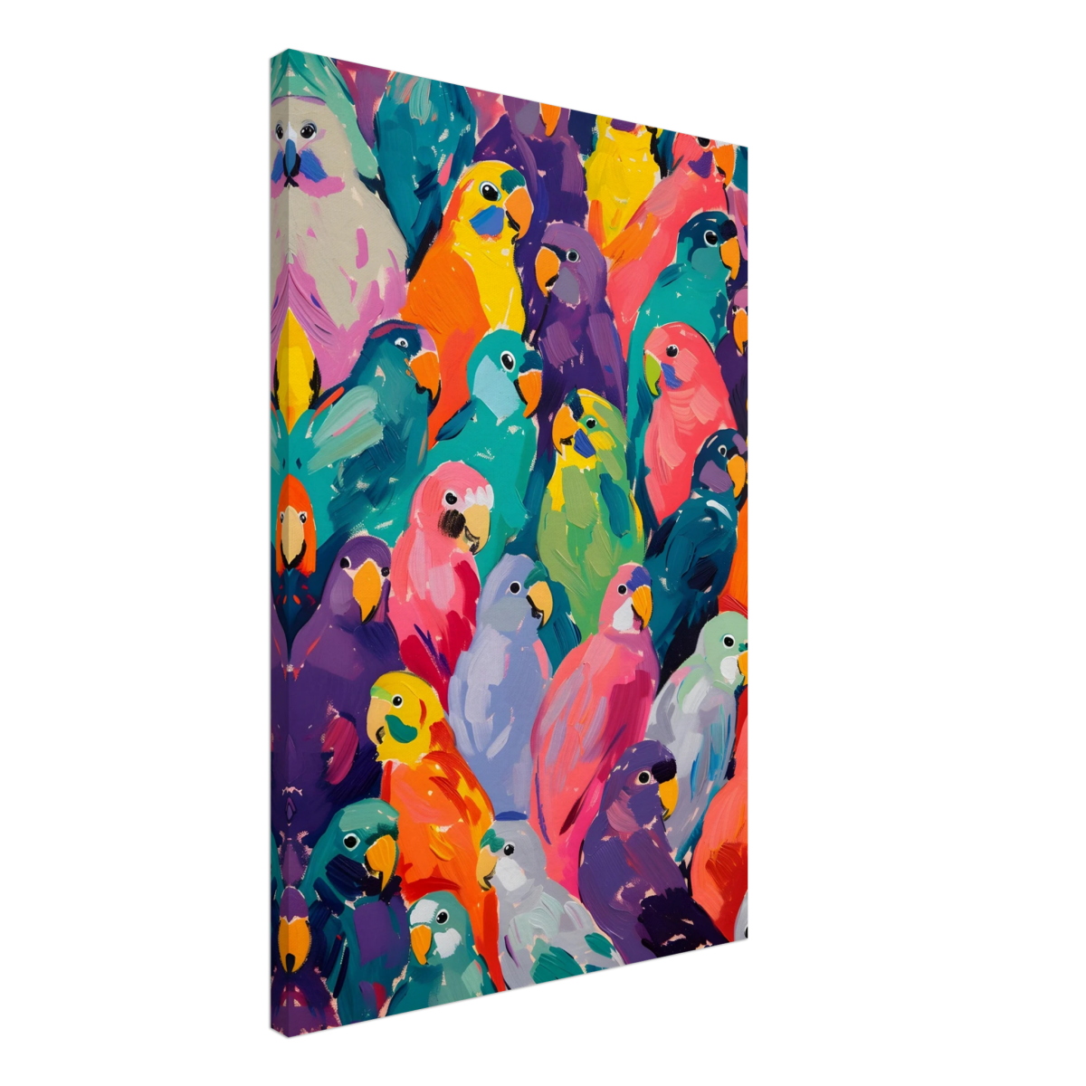 "Vibrant Flock" – A Burst of Color and Life | Wall art Print - 50x75 cm / 20x30″ - Canvas - 