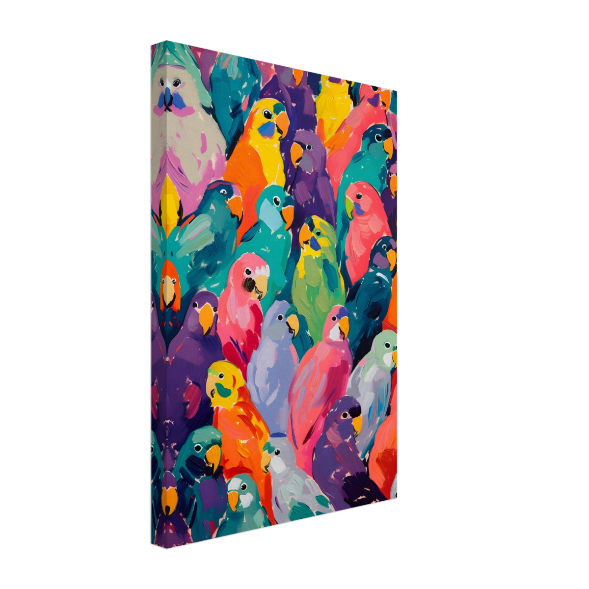 "Vibrant Flock" – A Burst of Color and Life | Wall art Print - 30x45 cm / 12x18″ - Canvas - 
