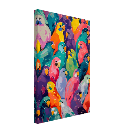 "Vibrant Flock" – A Burst of Color and Life | Wall art Print - 30x45 cm / 12x18″ - Canvas - 