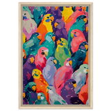 "Vibrant Flock" – A Burst of Color and Life | Wall art Print - 40x60 cm / 16x24″ - Framed Canvas - Wood frame