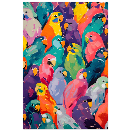 "Vibrant Flock" – A Burst of Color and Life | Wall art Print - 60x90 cm / 24x36″ - Aluminum Print - 