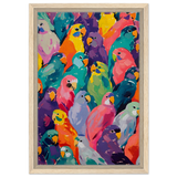 "Vibrant Flock" – A Burst of Color and Life | Wall art Print - 30x45 cm / 12x18″ - Framed Canvas - Wood frame