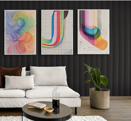 Vibrant Trio: Colorful Abstractions - Canvas - 30X45 CM / 12X18″ - 