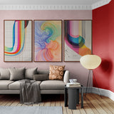 Vibrant Trio: Colorful Abstractions - Canvas - 30X45 CM / 12X18″ - 