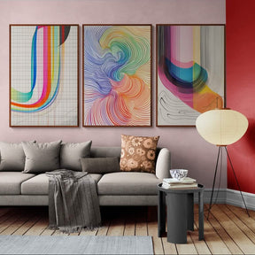 Vibrant Trio: Colorful Abstractions - Canvas - 30X45 CM / 12X18″ - 