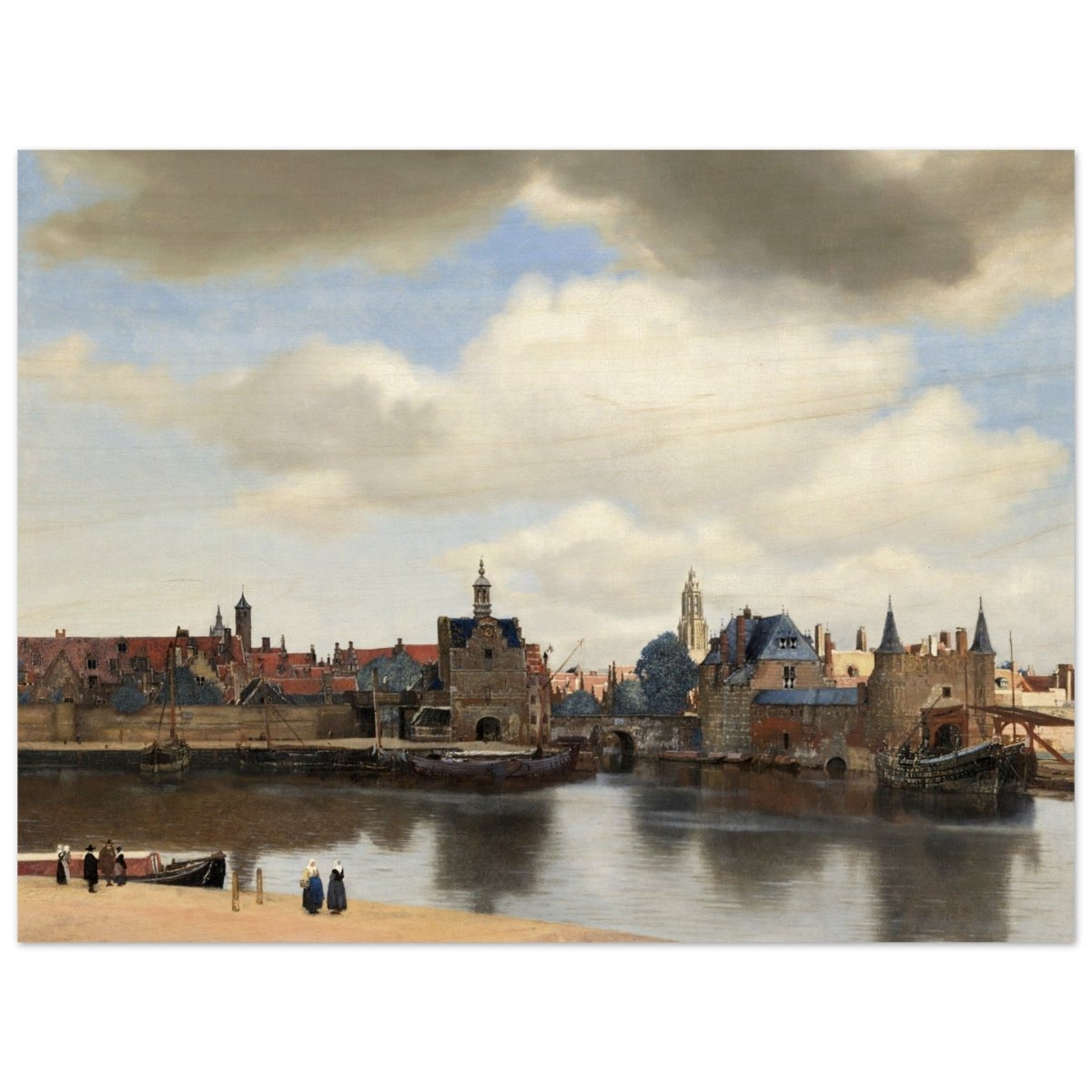 View of Delft by Johannes Vermeer 1661 | Vintage wall art print - Wood Prints - 60x80 cm / 24x32″ - 
