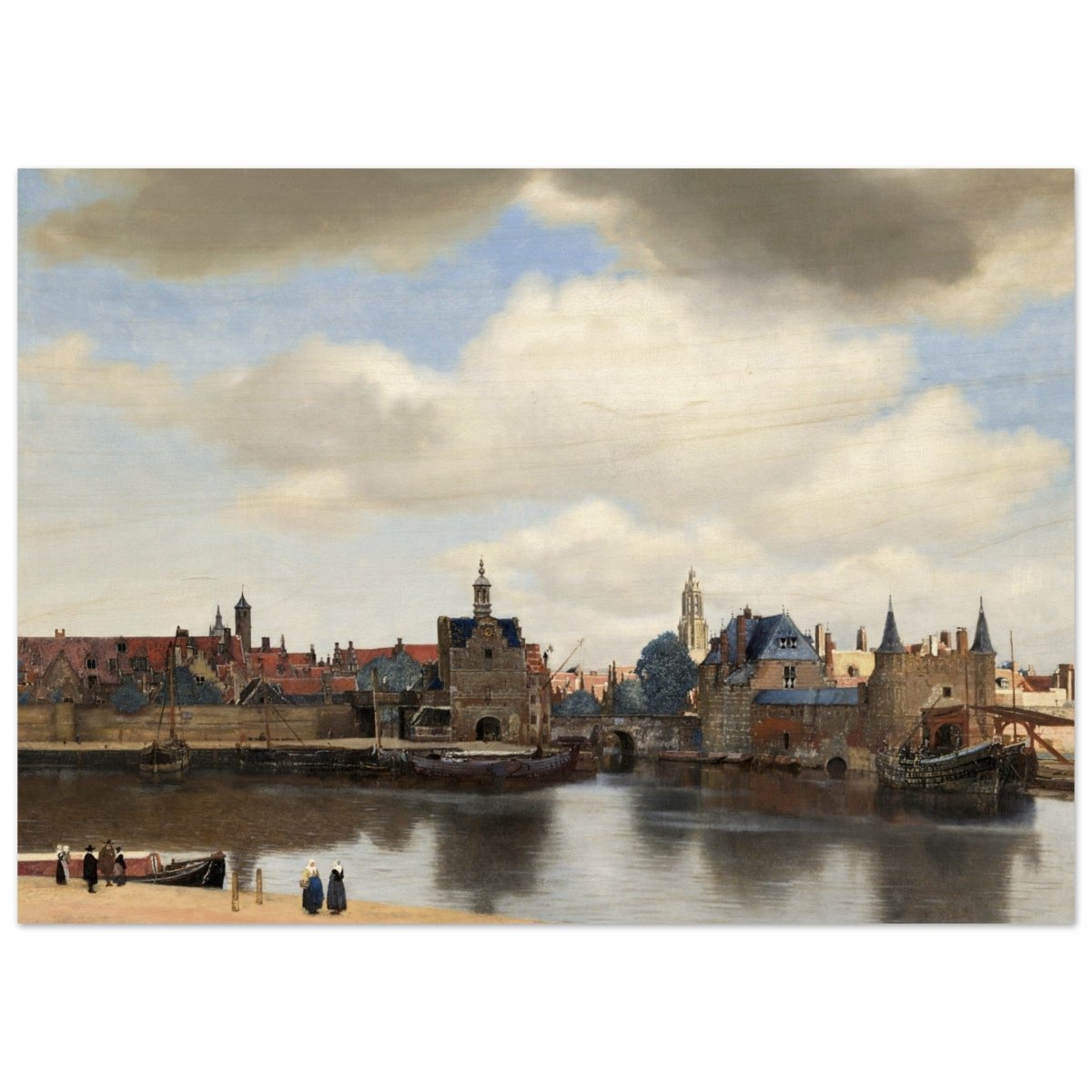 View of Delft by Johannes Vermeer 1661 | Vintage wall art print - Wood Prints - 50x70 cm / 20x28″ - 