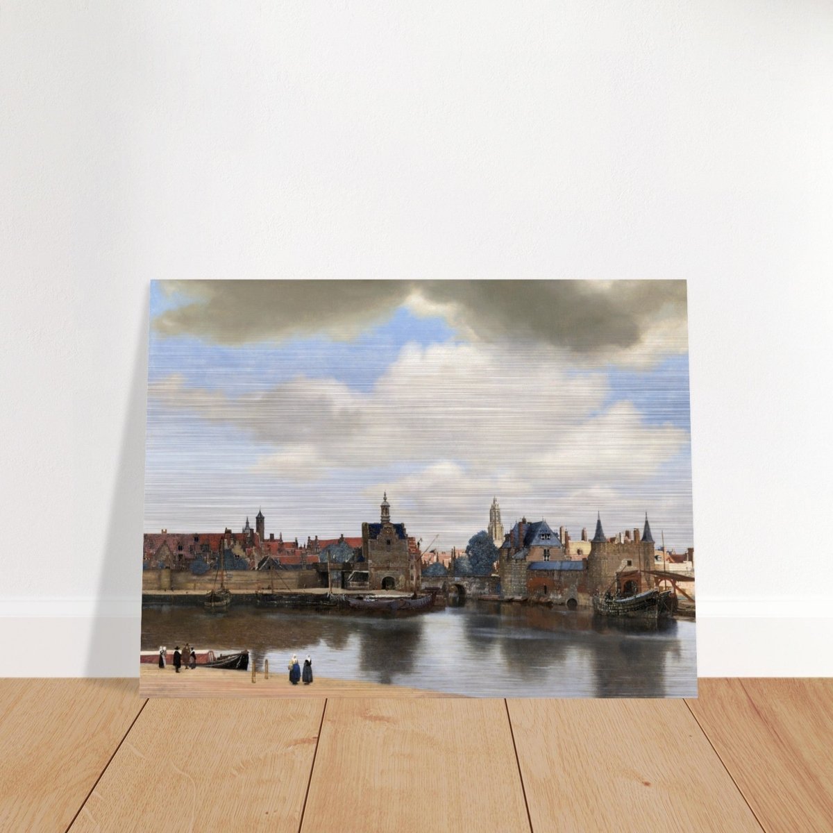 View of Delft by Johannes Vermeer 1661 | Vintage wall art print - Brushed Aluminum Print - 30x40 cm / 12x16″ - 
