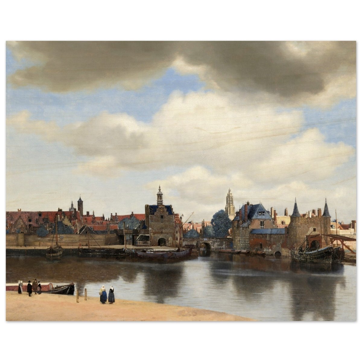 View of Delft by Johannes Vermeer 1661 | Vintage wall art print - Wood Prints - 40x50 cm / 16x20″ - 