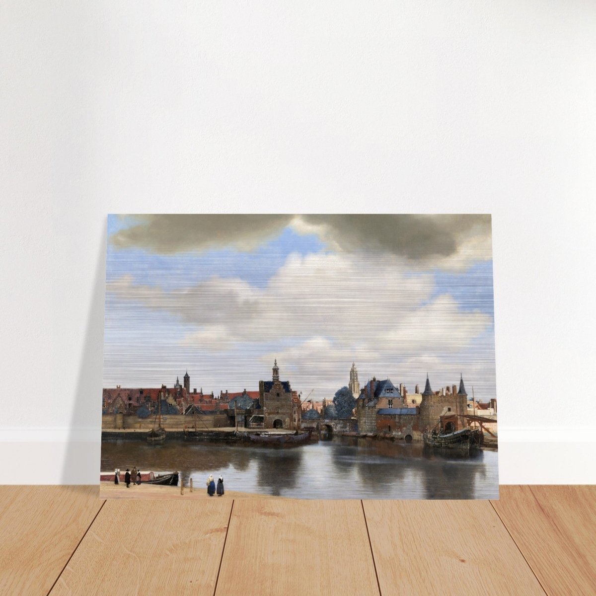 View of Delft by Johannes Vermeer 1661 | Vintage wall art print - Brushed Aluminum Print - 50x70 cm / 20x28″ - 