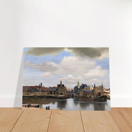 View of Delft by Johannes Vermeer 1661 | Vintage wall art print - Brushed Aluminum Print - 50x70 cm / 20x28″ - 