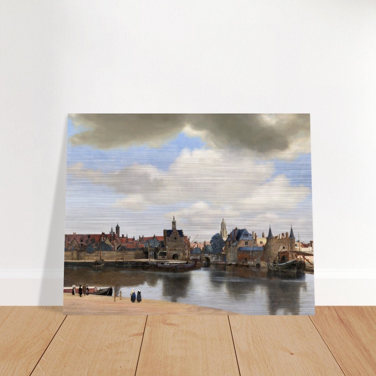 View of Delft by Johannes Vermeer 1661 | Vintage wall art print - Brushed Aluminum Print - 40x50 cm / 16x20″ - 