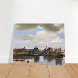 View of Delft by Johannes Vermeer 1661 | Vintage wall art print - Brushed Aluminum Print - 40x50 cm / 16x20″ - 