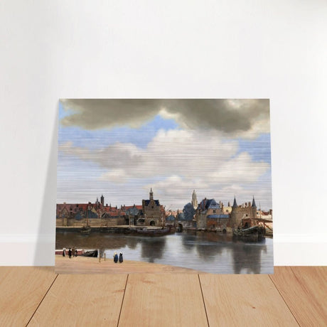 View of Delft by Johannes Vermeer 1661 | Vintage wall art print - Brushed Aluminum Print - 40x50 cm / 16x20″ - 