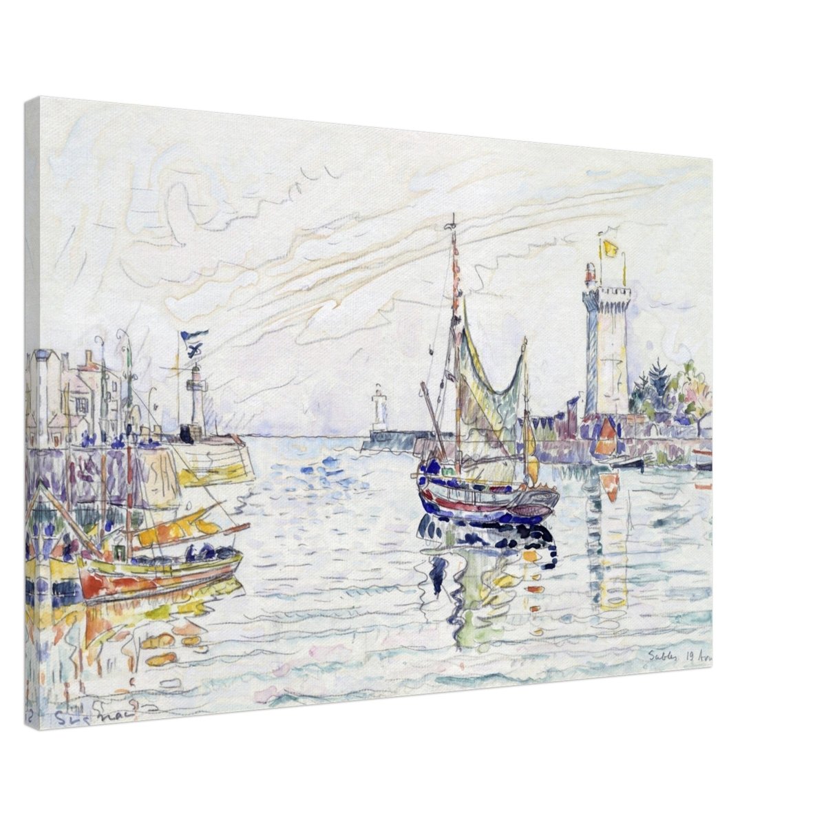 View of Les Sables d'Olonne (1929) by Paul Signac | wall art print - 60x90 cm / 24x36″ - Canvas - 