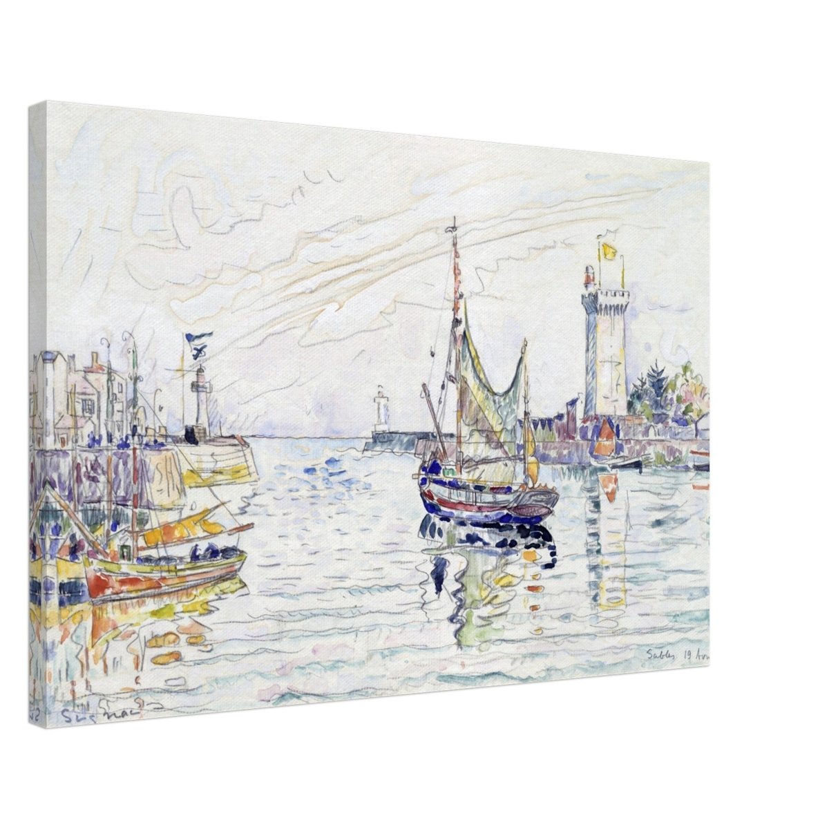 View of Les Sables d'Olonne (1929) by Paul Signac | wall art print - 50x75 cm / 20x30″ - Canvas - 