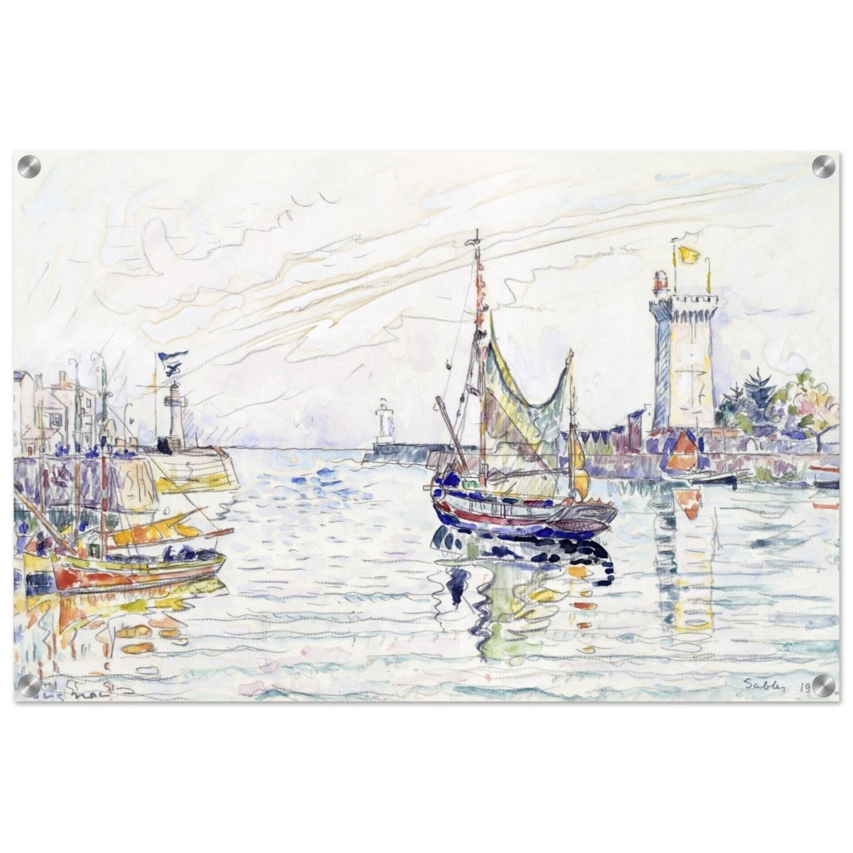 View of Les Sables d'Olonne (1929) by Paul Signac | wall art print - 50x75 cm / 20x30″ - Acrylic Print - 