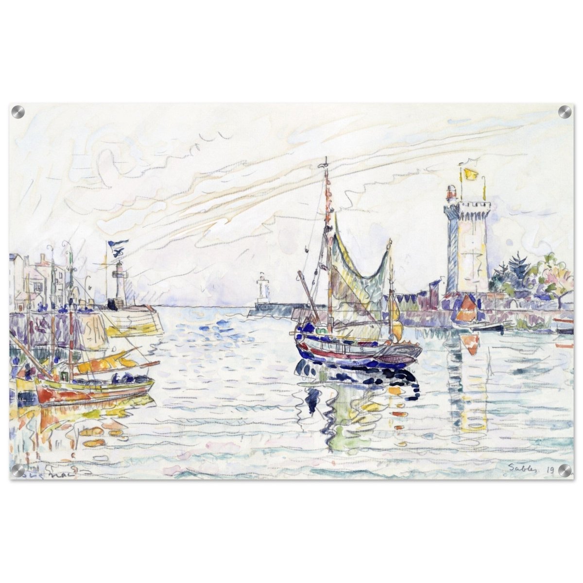 View of Les Sables d'Olonne (1929) by Paul Signac | wall art print - 60x90 cm / 24x36″ - Acrylic Print - 