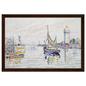 View of Les Sables d'Olonne (1929) by Paul Signac | wall art print - 40x60 cm / 16x24″ - Framed Canvas - Dark wood frame