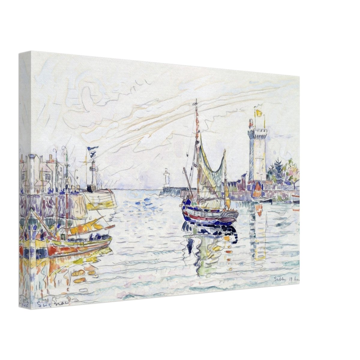 View of Les Sables d'Olonne (1929) by Paul Signac | wall art print - 30x45 cm / 12x18″ - Canvas - 