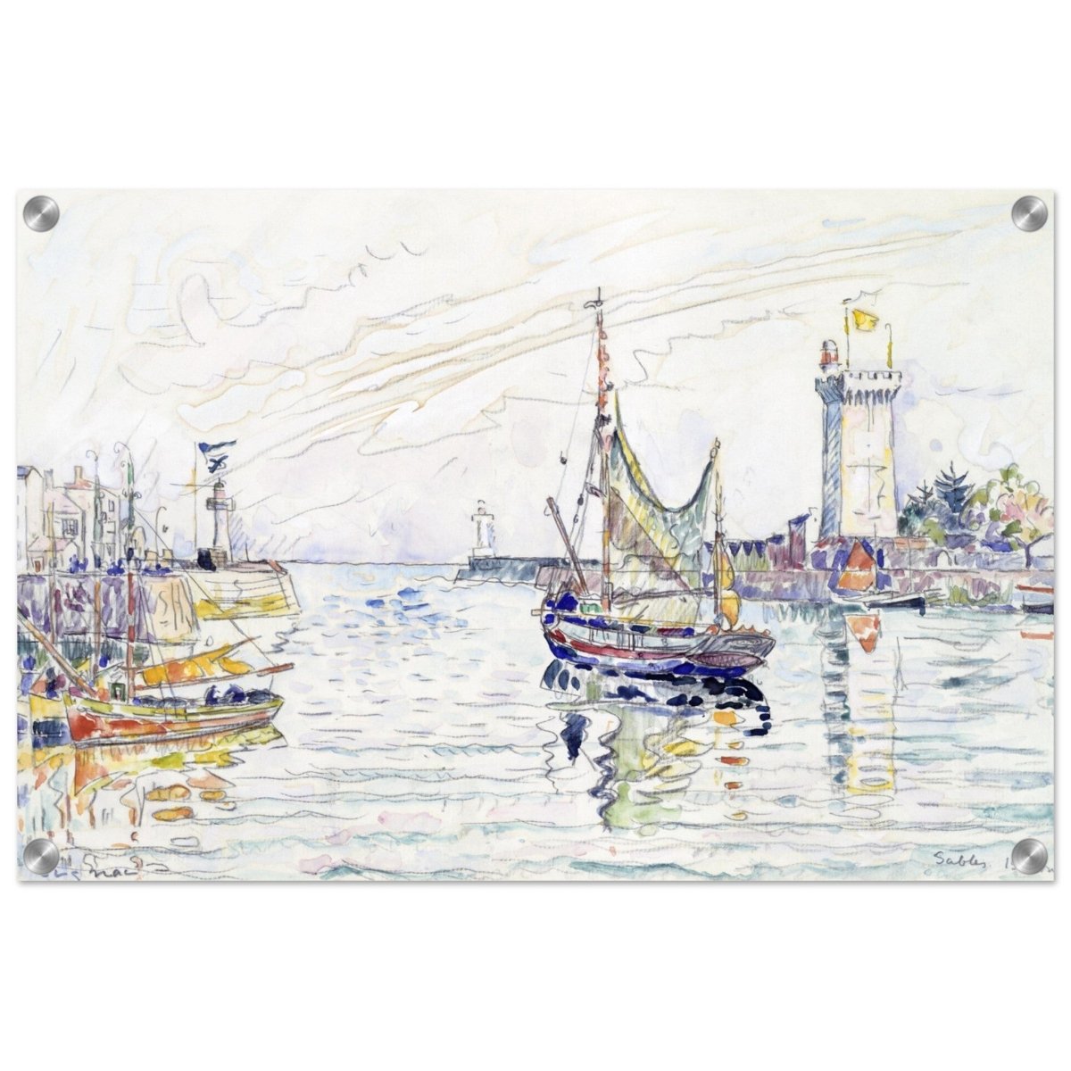 View of Les Sables d'Olonne (1929) by Paul Signac | wall art print - 40x60 cm / 16x24″ - Acrylic Print - 