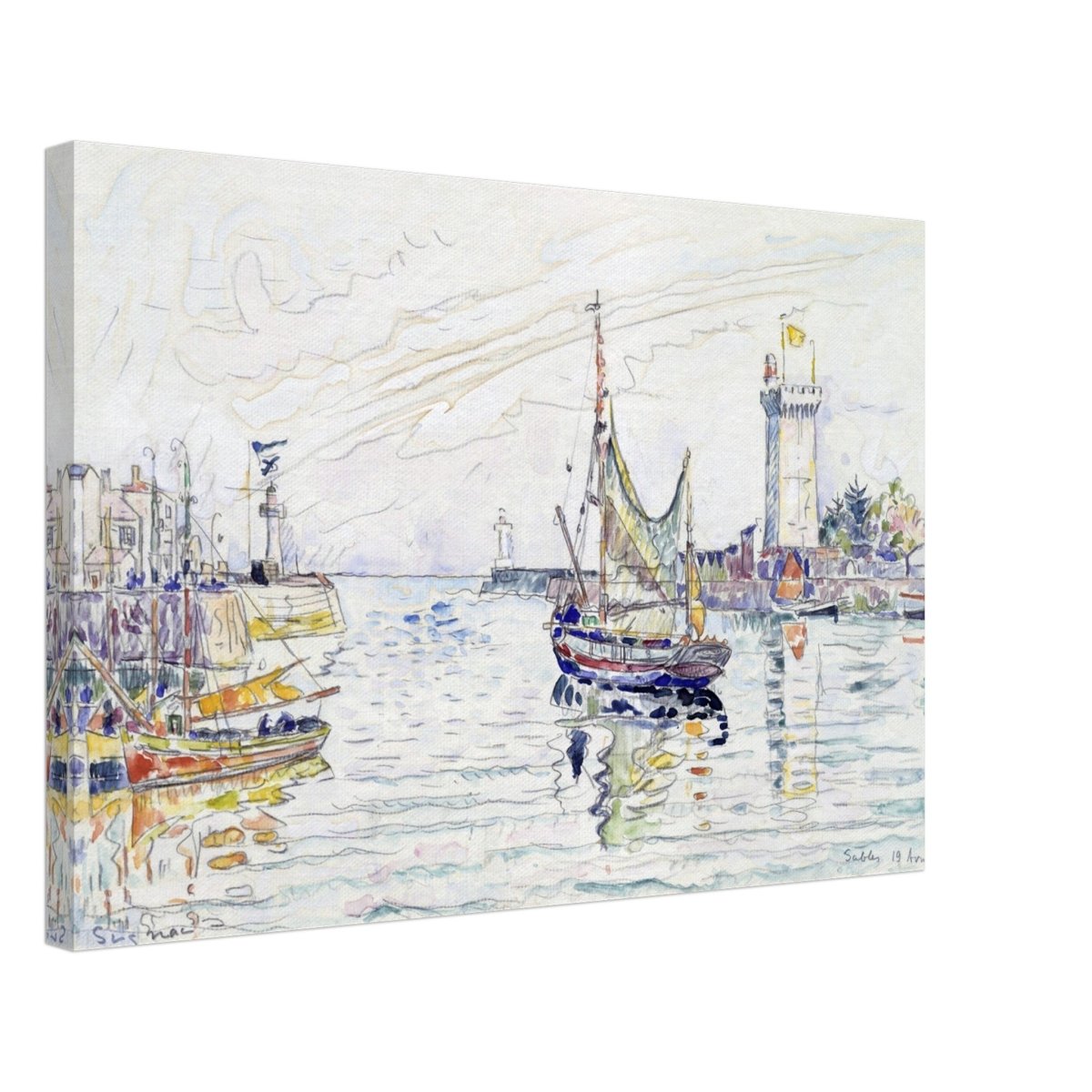 View of Les Sables d'Olonne (1929) by Paul Signac | wall art print - 40x60 cm / 16x24″ - Canvas - 