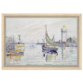 View of Les Sables d'Olonne (1929) by Paul Signac | wall art print - 30x45 cm / 12x18″ - Framed Canvas - Wood frame