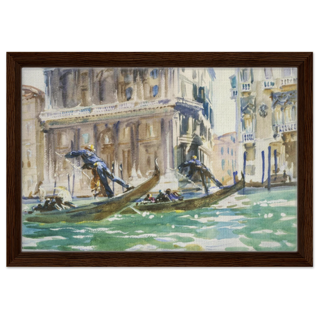 View of Venice (1906) by John Singer Sargent | Wall art Print - Framed Canvas - 30x45 cm / 12x18″ - Dark wood frame