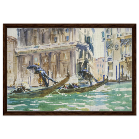 View of Venice (1906) by John Singer Sargent | Wall art Print - Framed Canvas - 50x75 cm / 20x30″ - Dark wood frame