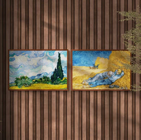 Vincent van Gogh Duo | Rustic Harmony Duo | Set of 2 wall art print - Canvas - 30X45 CM / 12X18″ - 