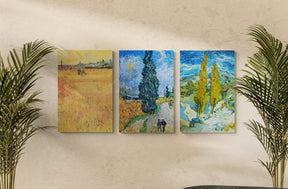 Vincent van Gogh Trio | Vintage Art Print set - Canvas - 30X45 CM / 12X18″ - 