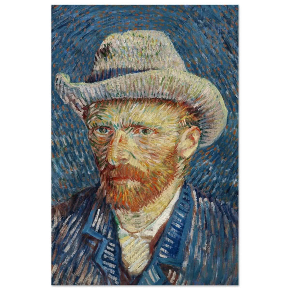 Vincent van Gogh's Self - Portrait with Grey Felt Hat (1887) | Vintage wall art print - Aluminum Print - 40x60 cm / 16x24″ - 