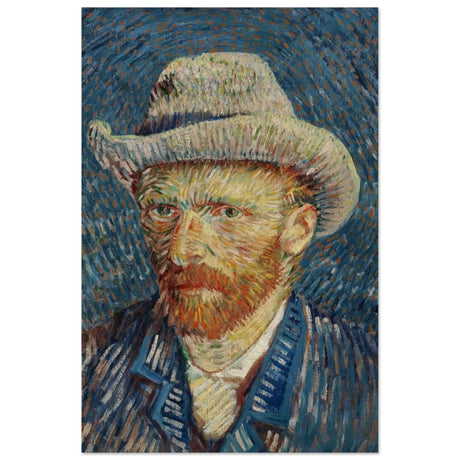 Vincent van Gogh's Self - Portrait with Grey Felt Hat (1887) | Vintage wall art print - Wood Prints - 30x45 cm / 12x18″ - 