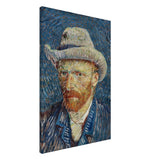 Vincent van Gogh's Self - Portrait with Grey Felt Hat (1887) | Vintage wall art print - Canvas - 60x90 cm / 24x36″ - 