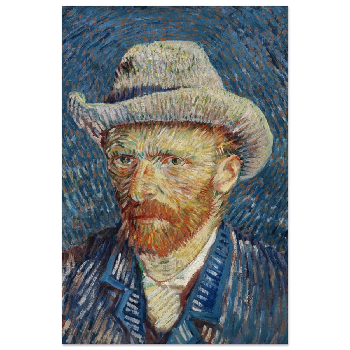 Vincent van Gogh's Self - Portrait with Grey Felt Hat (1887) | Vintage wall art print - Aluminum Print - 60x90 cm / 24x36″ - 