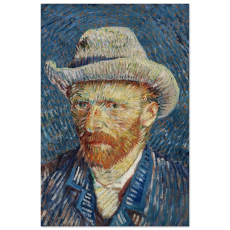 Vincent van Gogh's Self - Portrait with Grey Felt Hat (1887) | Vintage wall art print - Aluminum Print - 60x90 cm / 24x36″ - 