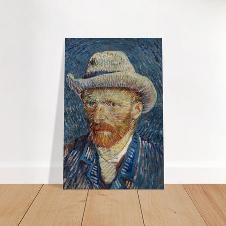 Vincent van Gogh's Self - Portrait with Grey Felt Hat (1887) | Vintage wall art print - Brushed Aluminum Print - 30x45 cm / 12x18″ - 