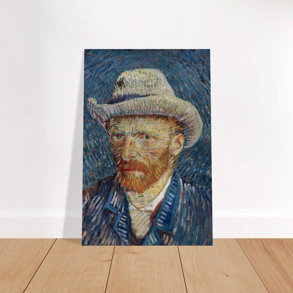 Vincent van Gogh's Self - Portrait with Grey Felt Hat (1887) | Vintage wall art print - Brushed Aluminum Print - 60x90 cm / 24x36″ - 