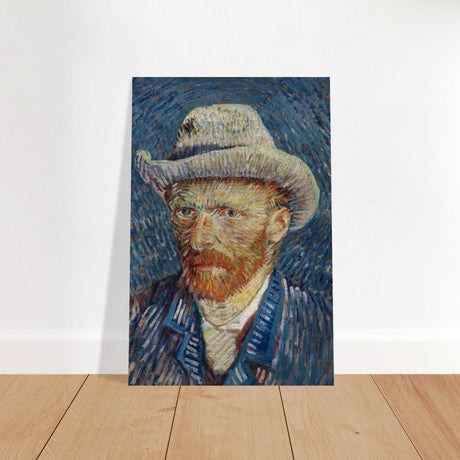 Vincent van Gogh's Self - Portrait with Grey Felt Hat (1887) | Vintage wall art print - Brushed Aluminum Print - 40x60 cm / 16x24″ - 