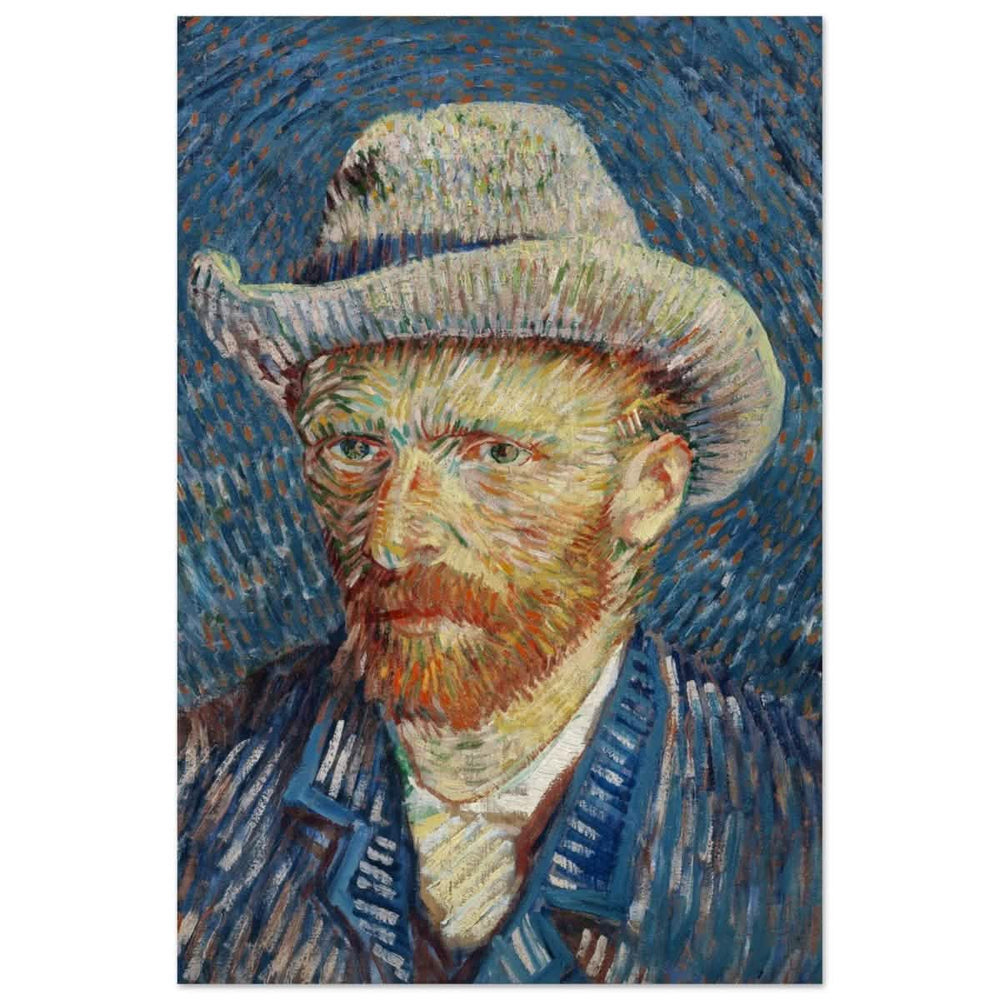 Vincent van Gogh's Self - Portrait with Grey Felt Hat (1887) | Vintage wall art print - Aluminum Print - 30x45 cm / 12x18″ - 
