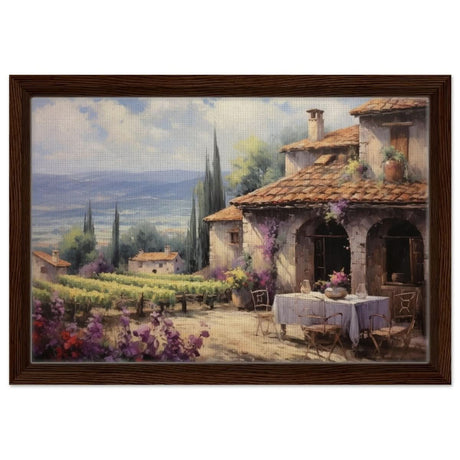 Vineyard Elegance | Nature Art Wall art print - Framed Canvas - 30x45 cm / 12x18″ - Dark wood frame