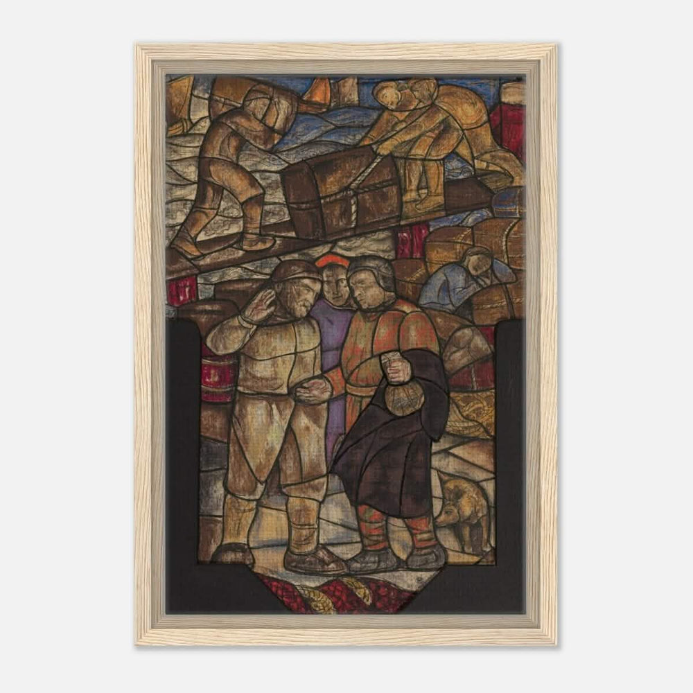 Vintage Abstract wall art print | Ontwerp voor raam in het Stadhuis in Amsterdam by Richard Nicolaüs Roland Holst (1930) - Aluminum Print - 30x45 cm / 12x18″ - 