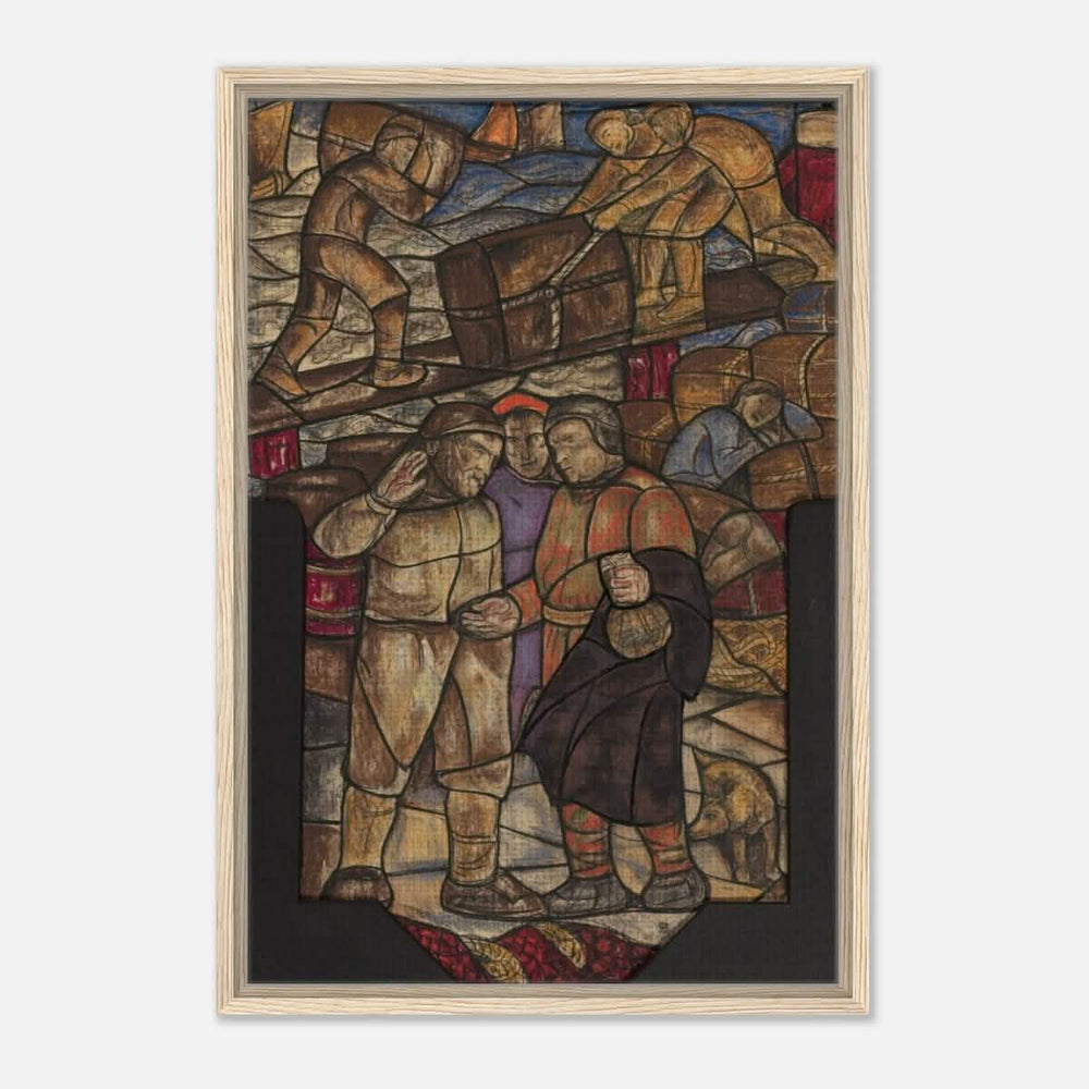 Vintage Abstract wall art print | Ontwerp voor raam in het Stadhuis in Amsterdam by Richard Nicolaüs Roland Holst (1930) - Aluminum Print - 30x45 cm / 12x18″ - 