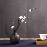 Vintage Ceramic Craft Tabletop Vases – Handmade Decorative Ornaments for Home & Office - Black - 