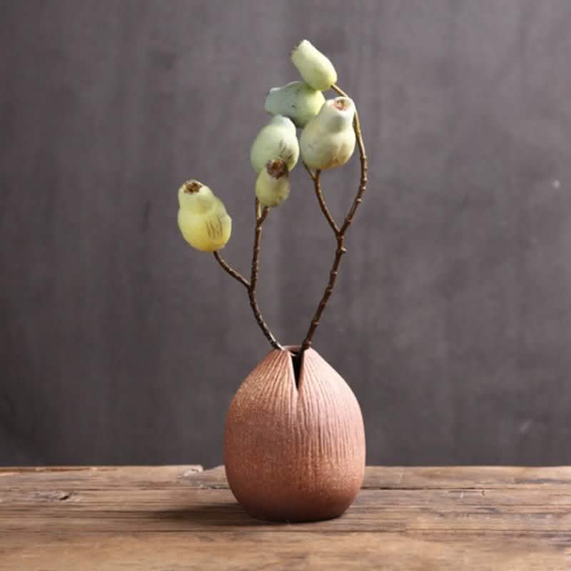 Vintage Ceramic Craft Tabletop Vases – Handmade Decorative Ornaments for Home & Office - Blue - 