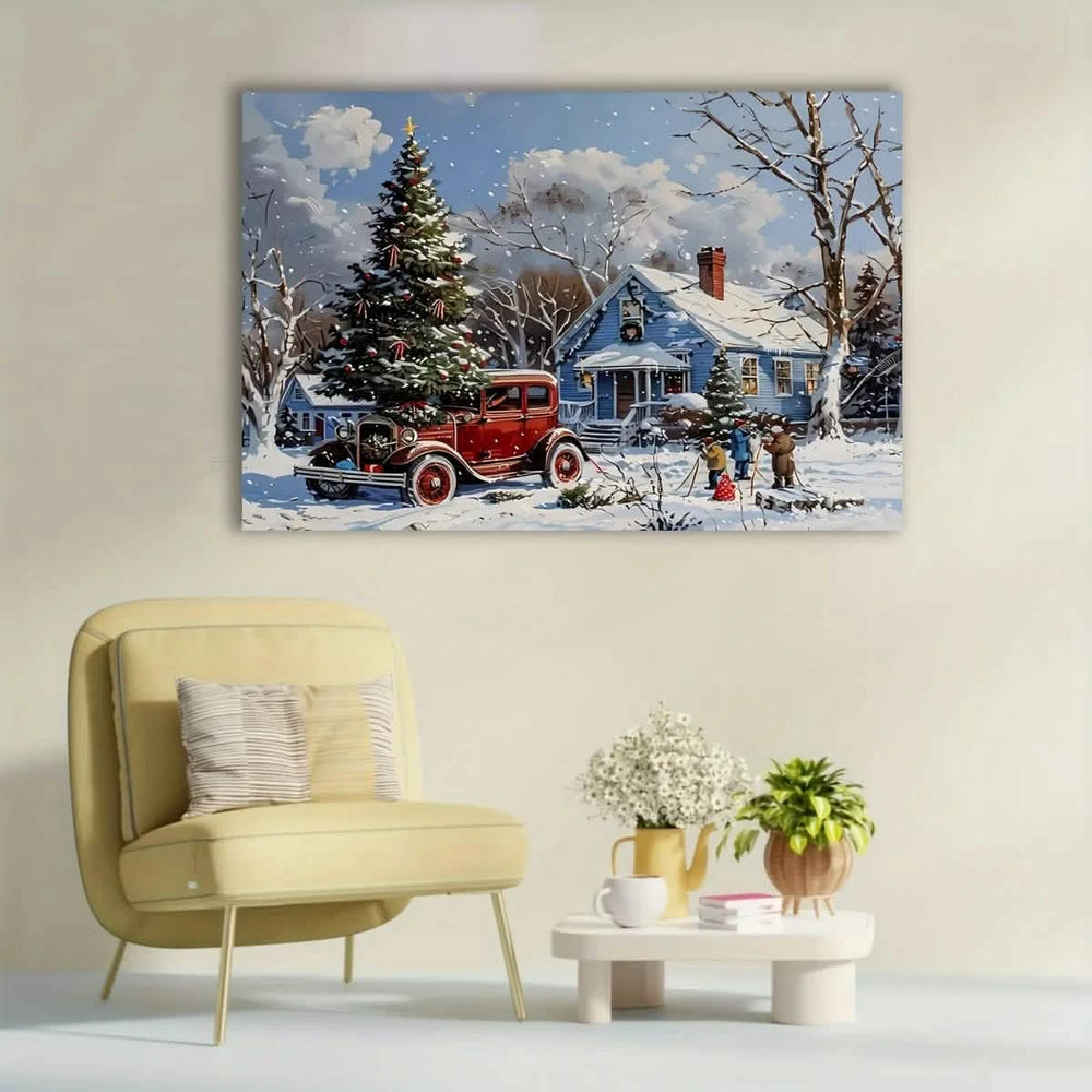 Vintage Christmas Memories – A Nostalgic Holiday Scene - 70x100 cm / 28x40″ - Acrylic Print - 