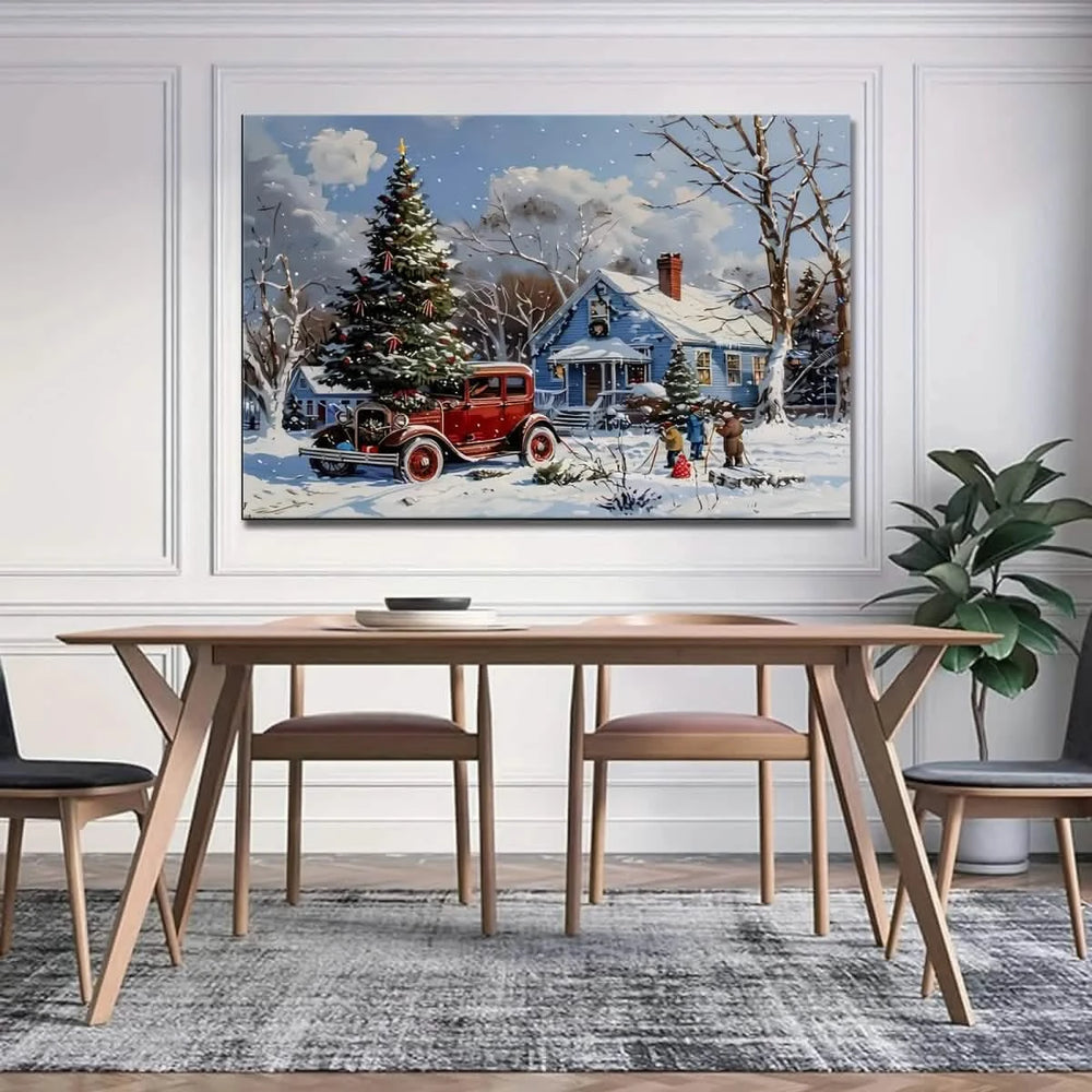 Vintage Christmas Memories – A Nostalgic Holiday Scene - 70x100 cm / 28x40″ - Acrylic Print - 