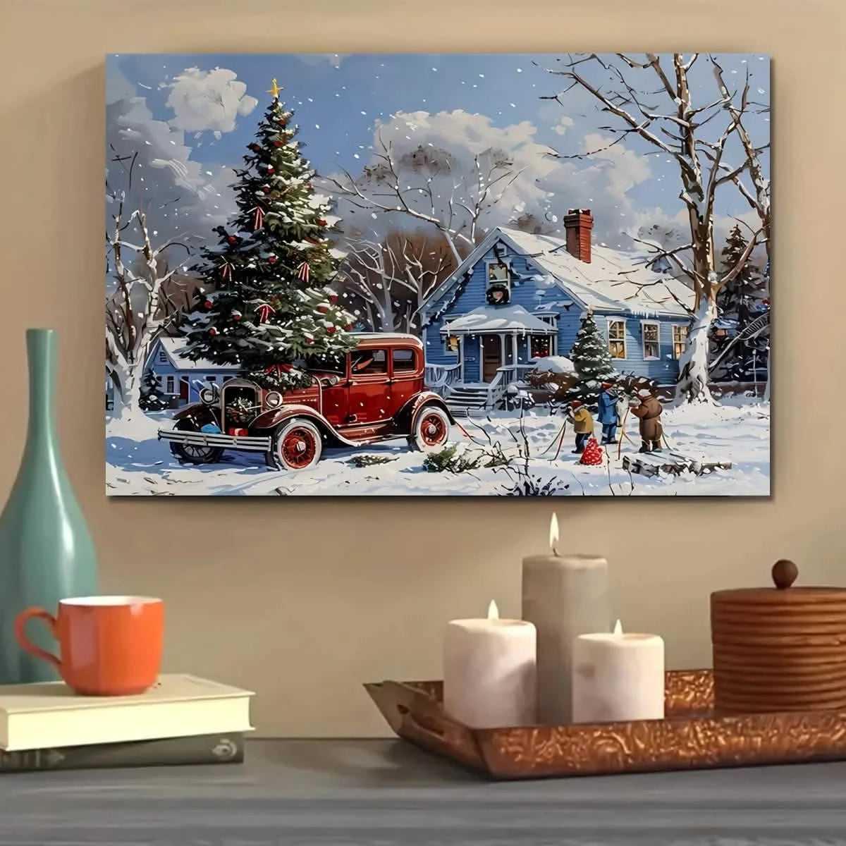 Vintage Christmas Memories – A Nostalgic Holiday Scene - 70x100 cm / 28x40″ - Acrylic Print - 