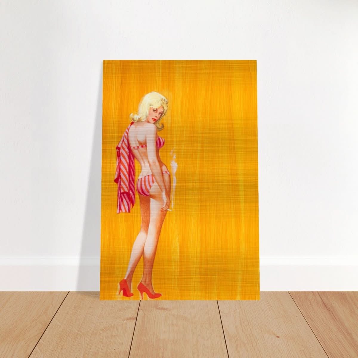 Vintage Poolside Charm | Vintage Pop Art wall art print - Brushed Aluminum Print - 50x75 cm / 20x30″ - 